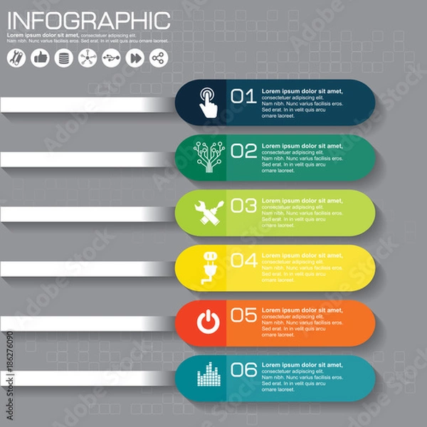 Fototapeta Timeline infographics design template with options, process diagram, vector eps10 illustration