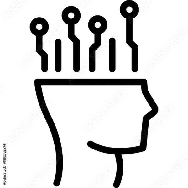 Obraz artificial intelligence illustration, chipping technology, ai generation, vector icon