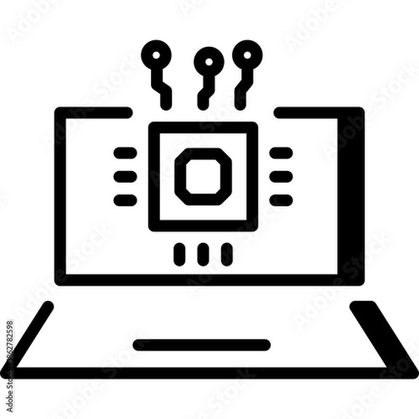 Obraz artificial intelligence illustration, chipping technology, ai generation, vector icon