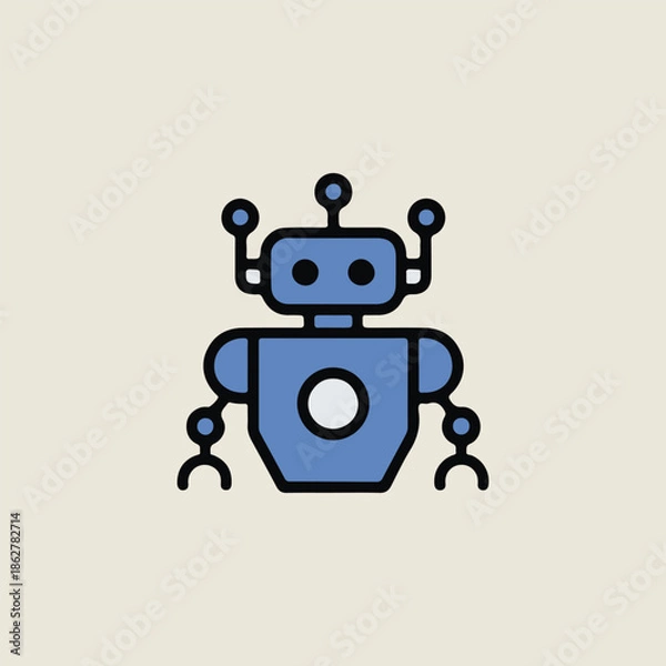 Obraz blue robot vector illustration