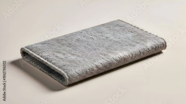 Obraz Gray Leather Wallet on Beige Surface.