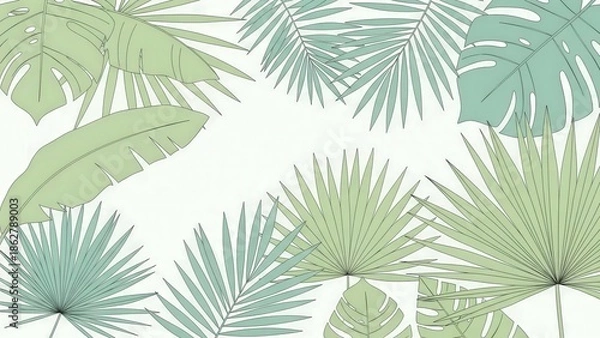 Obraz Tropical Leaves Pattern Design Element.