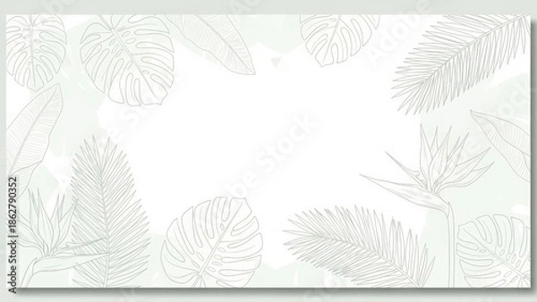 Obraz White Background with Faint Leaf Patterns.