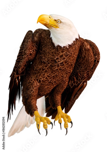 Fototapeta 3D Rendering Eagle Bird on White