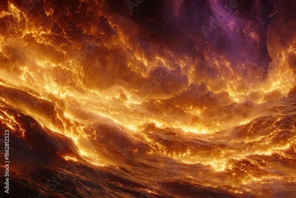 Obraz Fiery cloud explosion abstract background