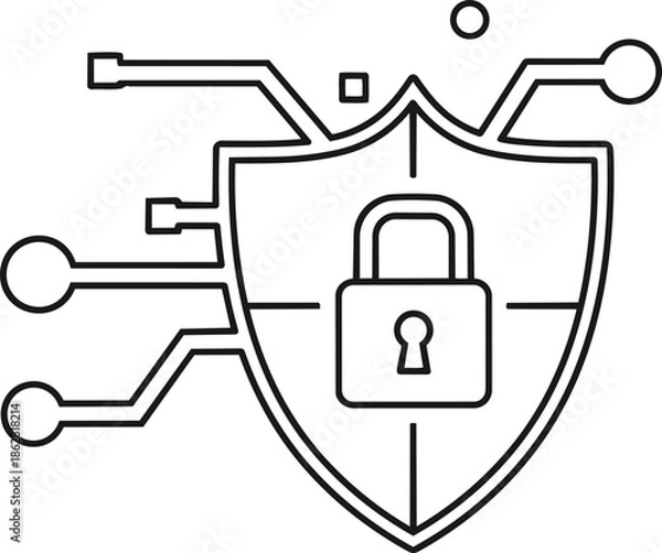 Obraz Digital security icon representing graphic resources