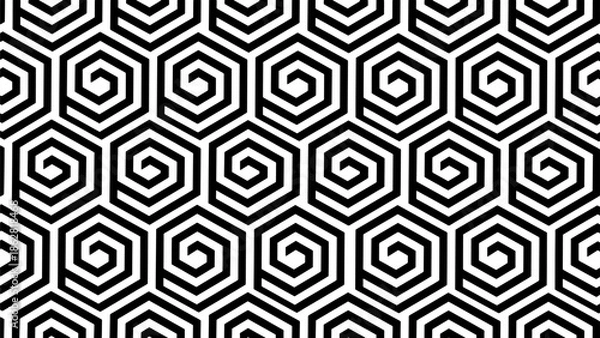 Obraz Modern Black and White Hexagonal Geometric Pattern