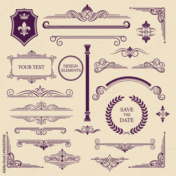 Obraz Set of Vintage Design Elements