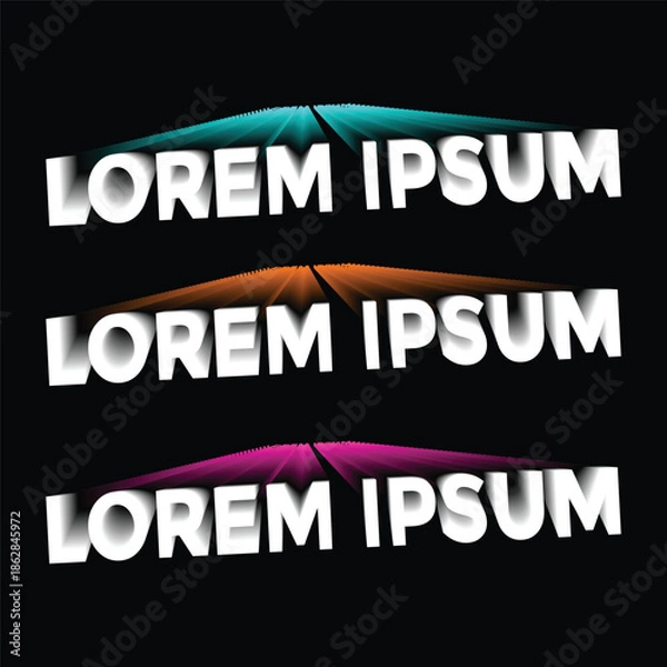 Obraz Dynamic 3D Text Effects with Colorful Light Trails