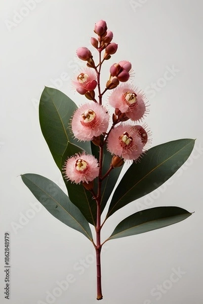 Fototapeta Minimalist Pink Floral Composition for Wedding Invitation