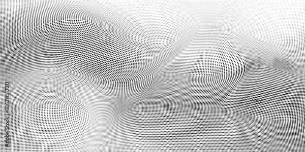 Fototapeta Black halftone gradient dot patterns background