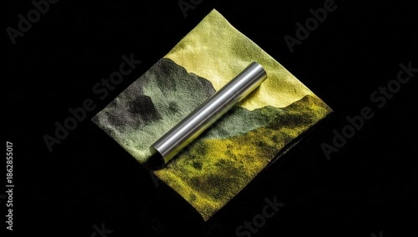 Obraz Metallic cylinder on patterned cloth