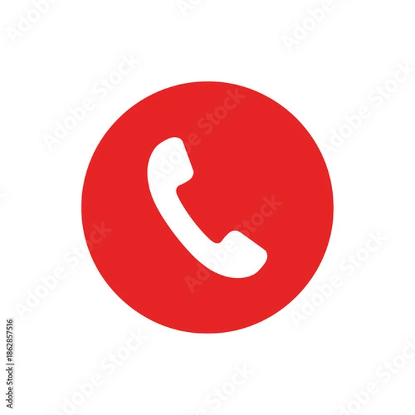 Obraz red telephone icon