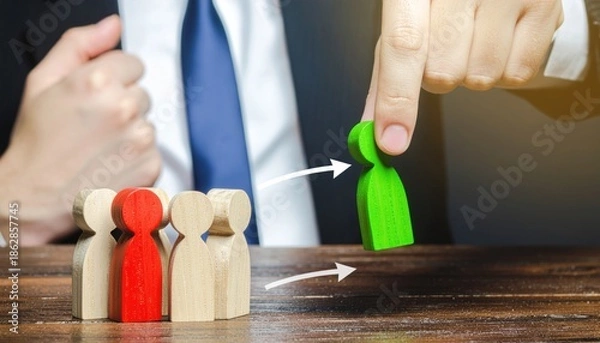 Obraz Fired Worker with Wood Figures.