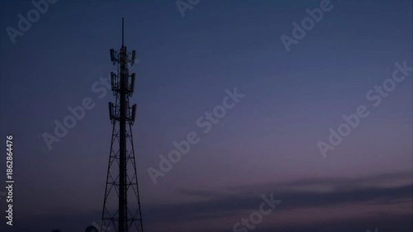 Obraz Telecommunications Tower at Twilight