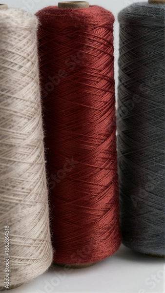 Obraz Stacked Yarn Spools Close-up