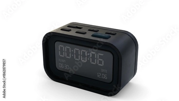 Obraz black digital alarm clock