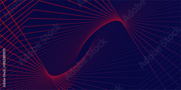 Obraz Abstract Red Line Wave Geometric Background