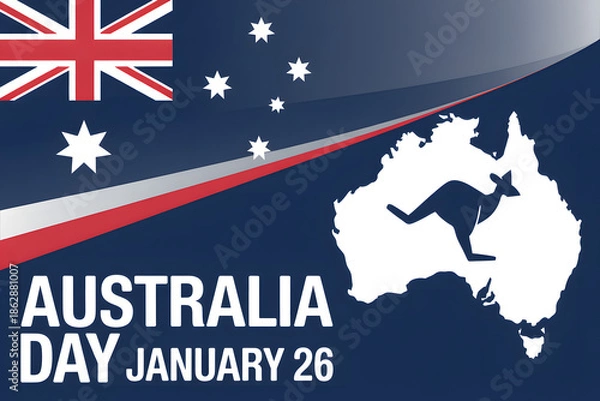 Obraz Australia day map and flag