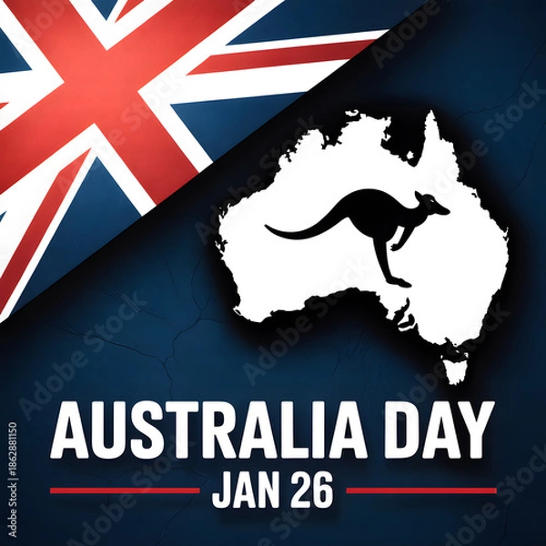 Obraz Australia day map with union jack