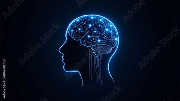 Fototapeta Artificial Intelligence Human Mind Concept