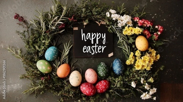 Obraz Brighten Your Holiday with a Handmade Easter Wreath