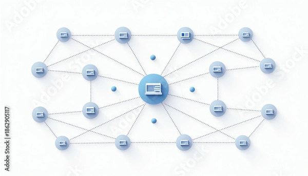 Obraz Network Topology Diagram Vector Illustration