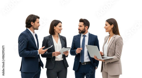 Obraz Corporate Team Collaboration with Smart Devices