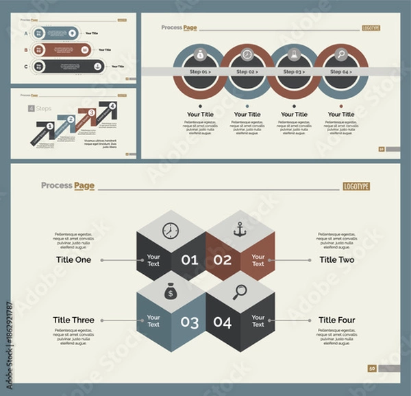 Obraz Four Training Slide Templates Set