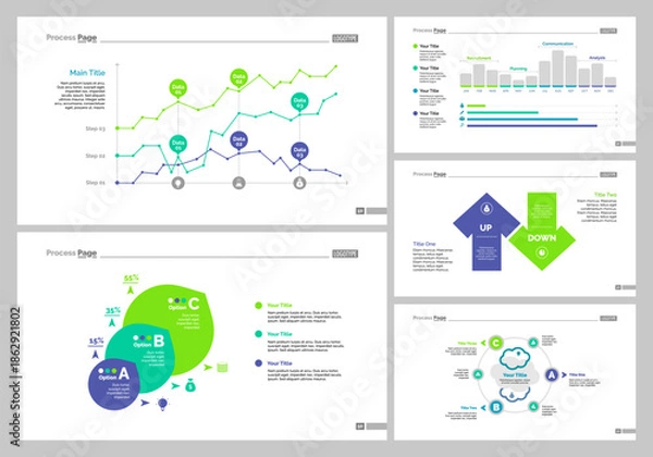 Obraz Five Research Slide Templates Set
