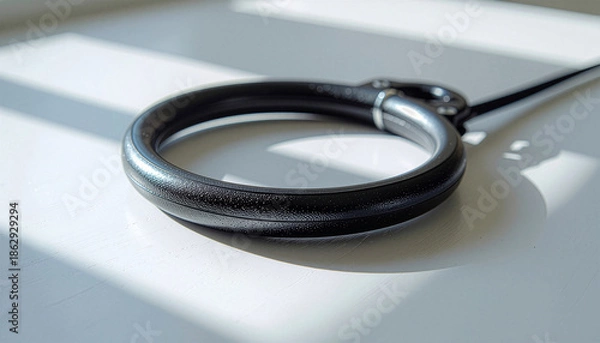 Fototapeta Black Circular Object with Window Light