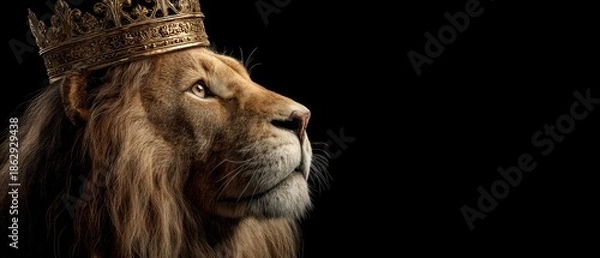 Obraz Lion king profile with crown