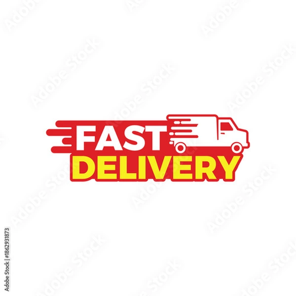 Obraz Fast delivery  tag design vector 