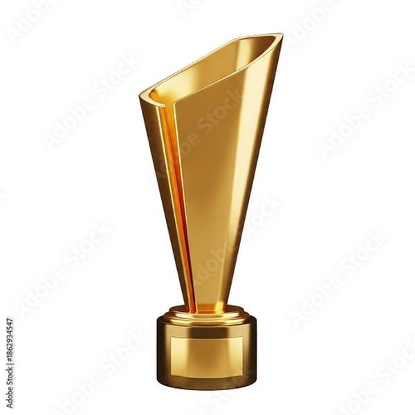 Obraz Golden trophy on a white background