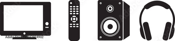 Obraz Audio visual equipment icons