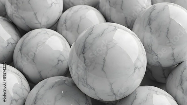Fototapeta Spheres with marbling texture