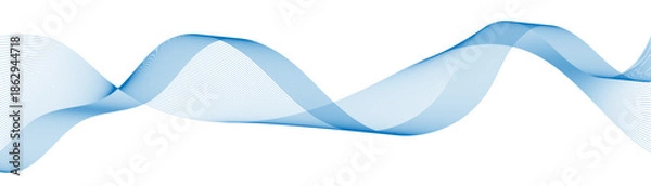 Obraz Abstract horizontal glowing blue line wave background