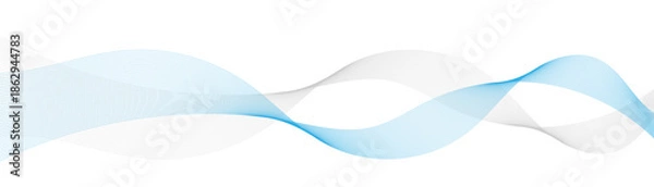 Obraz Abstract horizontal glowing blue line wave background