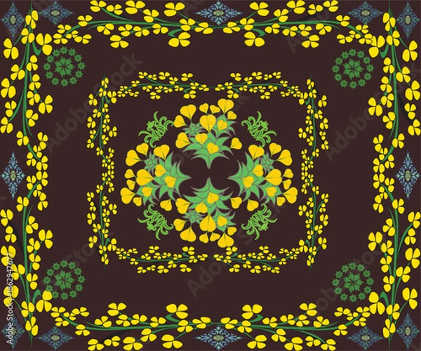 Obraz Yellow flower bed pattern
