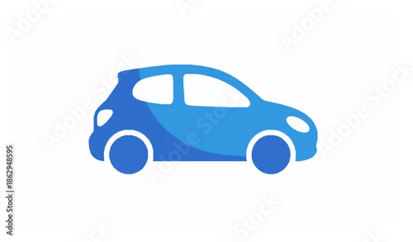 Obraz Modern rounded car icon flat vector illustration
