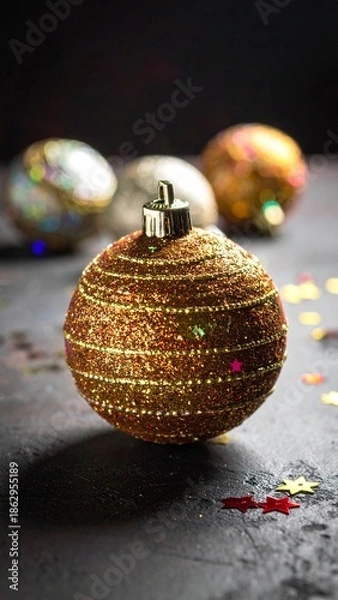 Obraz red christmas ball