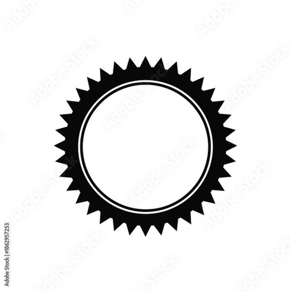 Obraz Black circular badge with sharp jagged edge