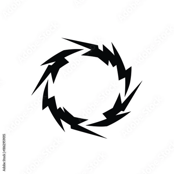 Obraz Black jagged circle abstract shape