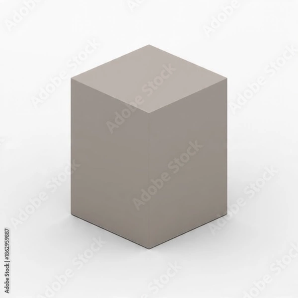 Obraz Gray cube isolated on white background generative ai