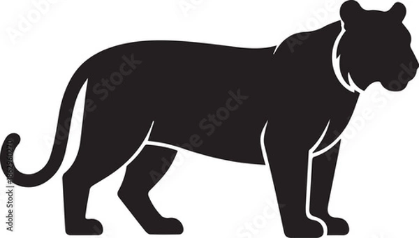 Obraz Detailed tiger silhouette vector graphic created with adobe illustrator software