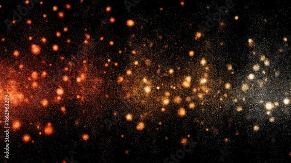 Fototapeta Glowing particles abstract background with bokeh effect