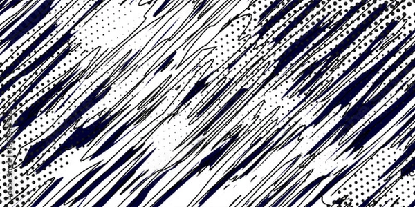 Obraz Dots halftone white \u0026 blue color pattern gradient grunge texture background