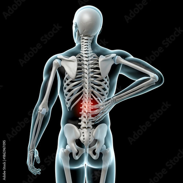 Obraz Human Skeleton with Lower Back Pain