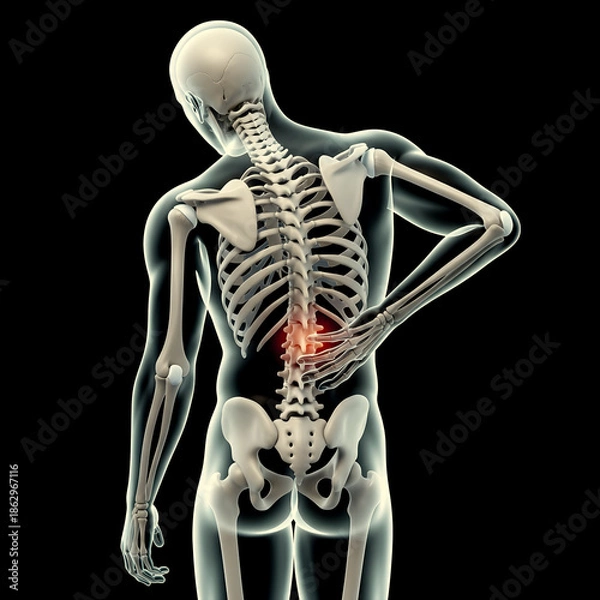 Obraz Human Skeleton with Lower Back Pain