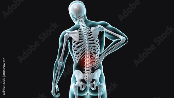 Obraz Human Skeleton with Lower Back Pain